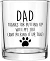 GeckoCustom Dog Lover Gifts, Funny Dog Dad Old Fashioned Glass, Funny Father’S Day Christmas Birthday Gifts for Dog Father Dog Lover Dad Husband Men from Daughter Son Wife, 10Oz Dad Whiskey Glass Transparent