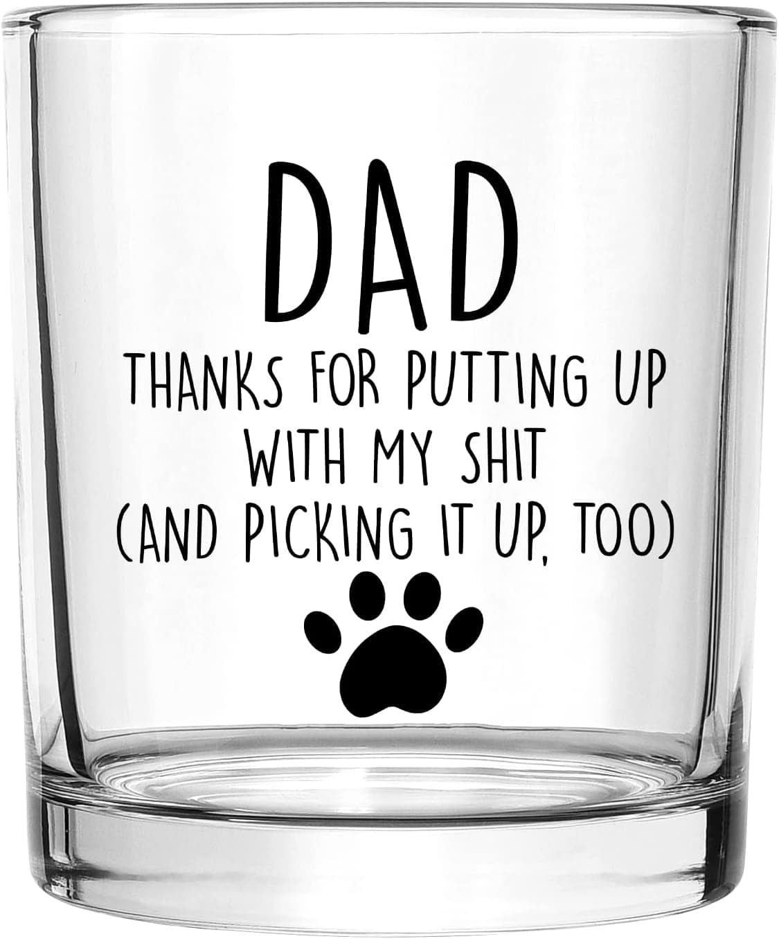 GeckoCustom Dog Lover Gifts, Funny Dog Dad Old Fashioned Glass, Funny Father’S Day Christmas Birthday Gifts for Dog Father Dog Lover Dad Husband Men from Daughter Son Wife, 10Oz Dad Whiskey Glass Transparent