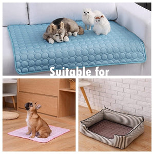 GeckoCustom Dog Mat Cooling Summer Pad Mat For Dogs Cat Blanket Sofa Breathable Pet Dog Bed Summer Washable For Small Medium Large Dogs Car