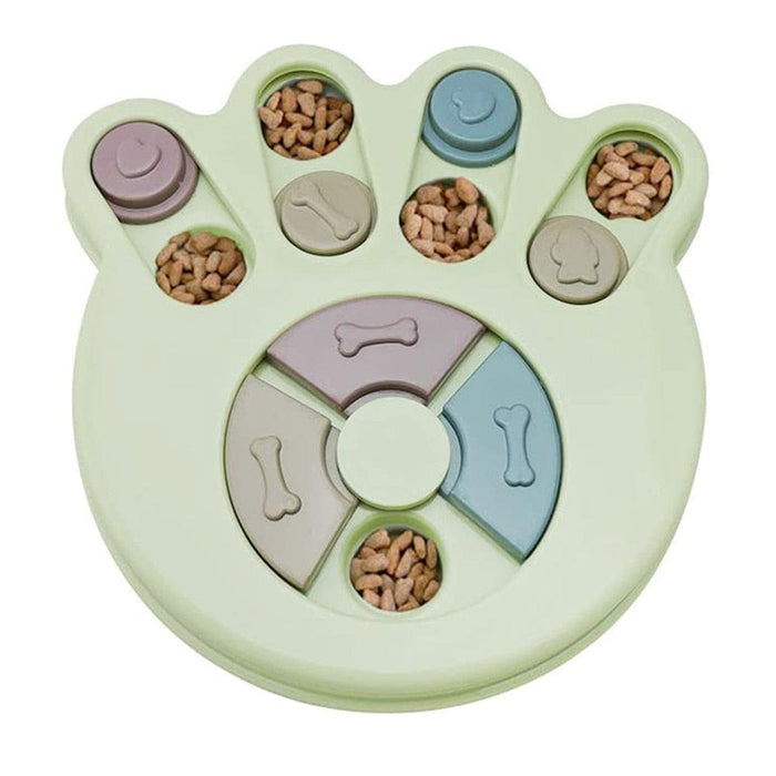 GeckoCustom Dog Puzzle Toys Slow Feeder Interactive Increase Dogs Food Puzzle Feeder Toys for IQ Training Mental Enrichment Dog Treat Puzzle Pawprint Green