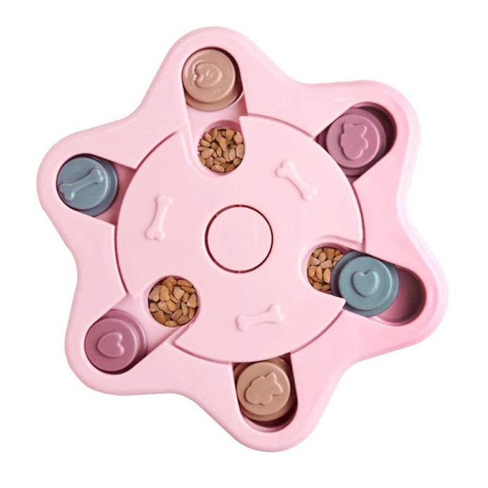 GeckoCustom Dog Puzzle Toys Slow Feeder Interactive Increase Dogs Food Puzzle Feeder Toys for IQ Training Mental Enrichment Dog Treat Puzzle hexagon Pink