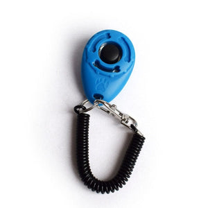 GeckoCustom Dog Training Clicker Pet Cat Plastic New Dogs Click Trainer Aid Tools Adjustable Wrist Strap Sound Key Chain Dog Supplies light blue