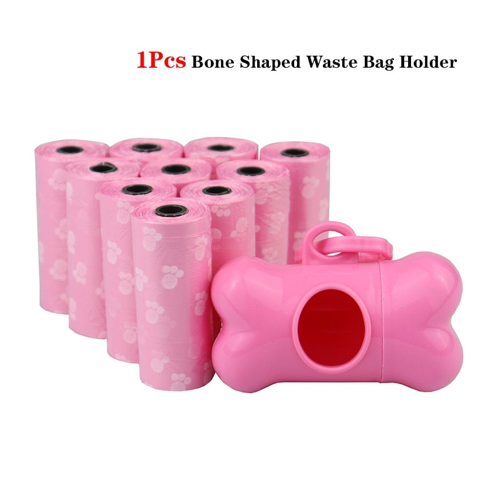 GeckoCustom Dog Waste Bags with Dispenser 6Pcs Set Pink