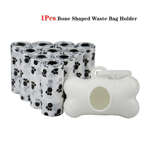 GeckoCustom Dog Waste Bags with Dispenser 6Pcs Set White