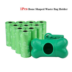GeckoCustom Dog Waste Bags with Dispenser 6Pcs Set Green