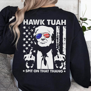 GeckoCustom Donald Trump Hawk Tuah Spit On That Thang Backside Shirt DM01 891325