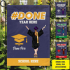 GeckoCustom Done Graduation Garden Flag 12"x18"