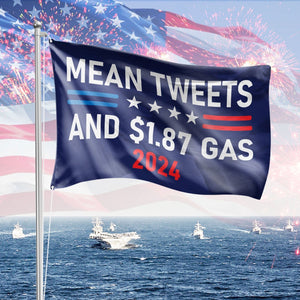 GeckoCustom Double-Sided Mean Tweets And $1.87 Gas Trump Flag HO82 890820