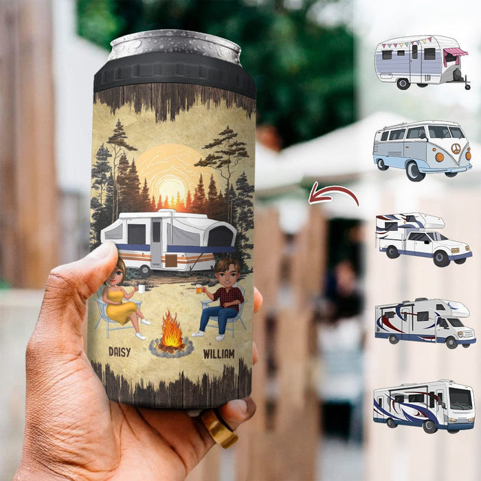 Drive Slow Drunk Campers Matter Camping 4 In 1 Can Cooler Tumbler TA29 —  GeckoCustom