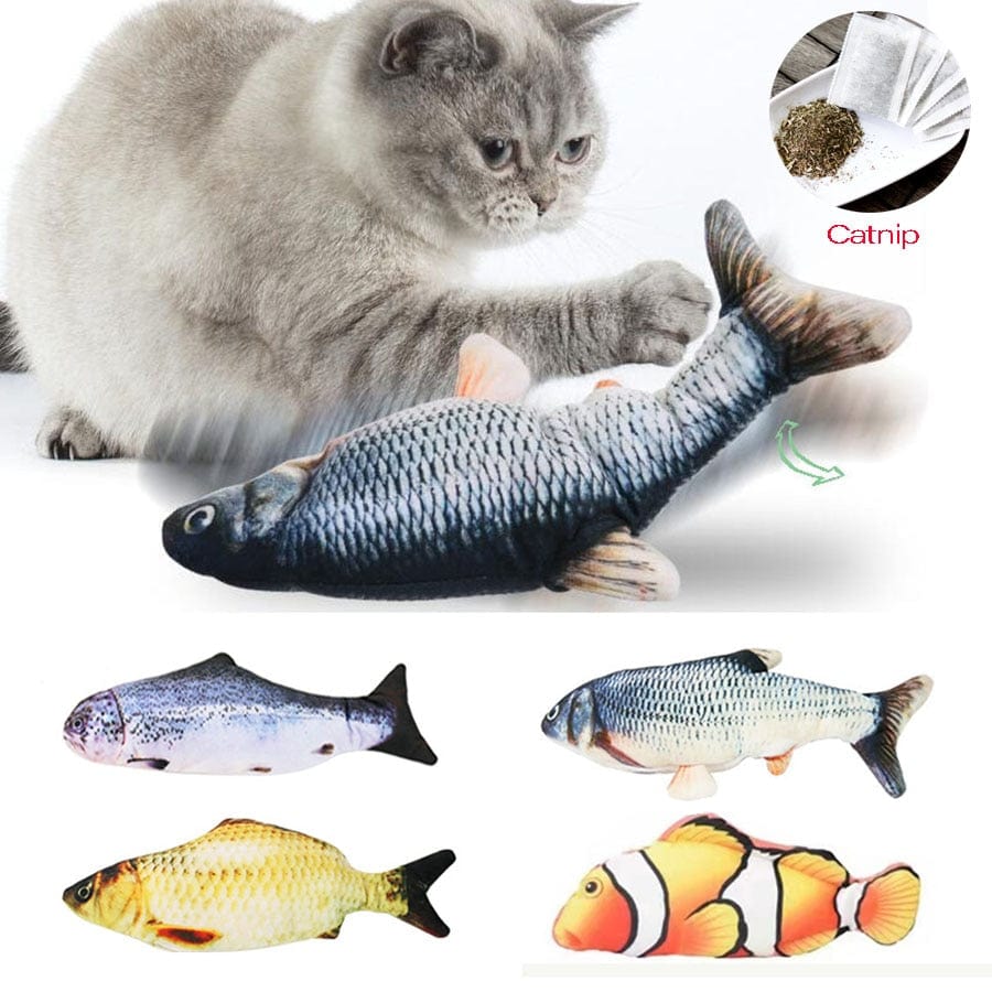GeckoCustom Electronic Pet Cat Toy Fish Electric USB Charging Simulation Fish Toys for Dog Cat Chewing Playing Biting cat Supplies