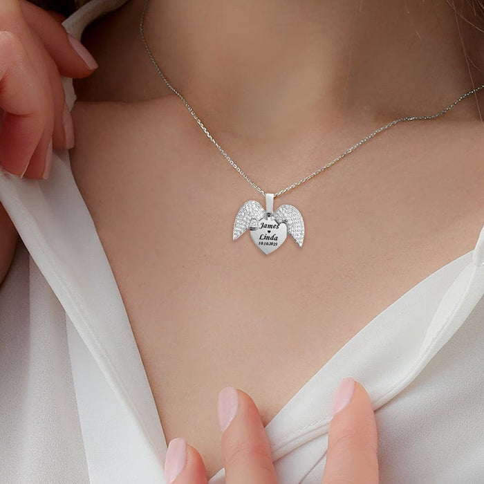 GeckoCustom Engraved Heart Necklace Personalized Gift DA199 890263
