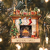 GeckoCustom Family Stockings on Fireplace Christmas Acrylic Ornament N304 HA75 891416