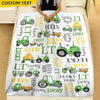 GeckoCustom Farmer Personalized Baby Tractor  Blanket HN590 VPM Cozy Plush Fleece Blanket 50x60 (Favorite)