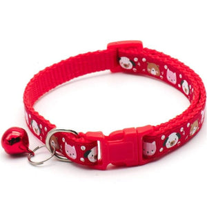 GeckoCustom Fashion Colorful Pattern Bear Collar For Dog Cat Red