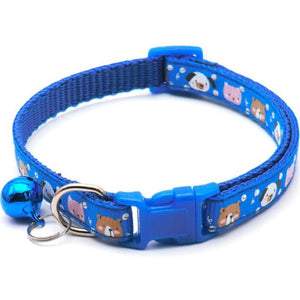 GeckoCustom Fashion Colorful Pattern Bear Collar For Dog Cat Blue