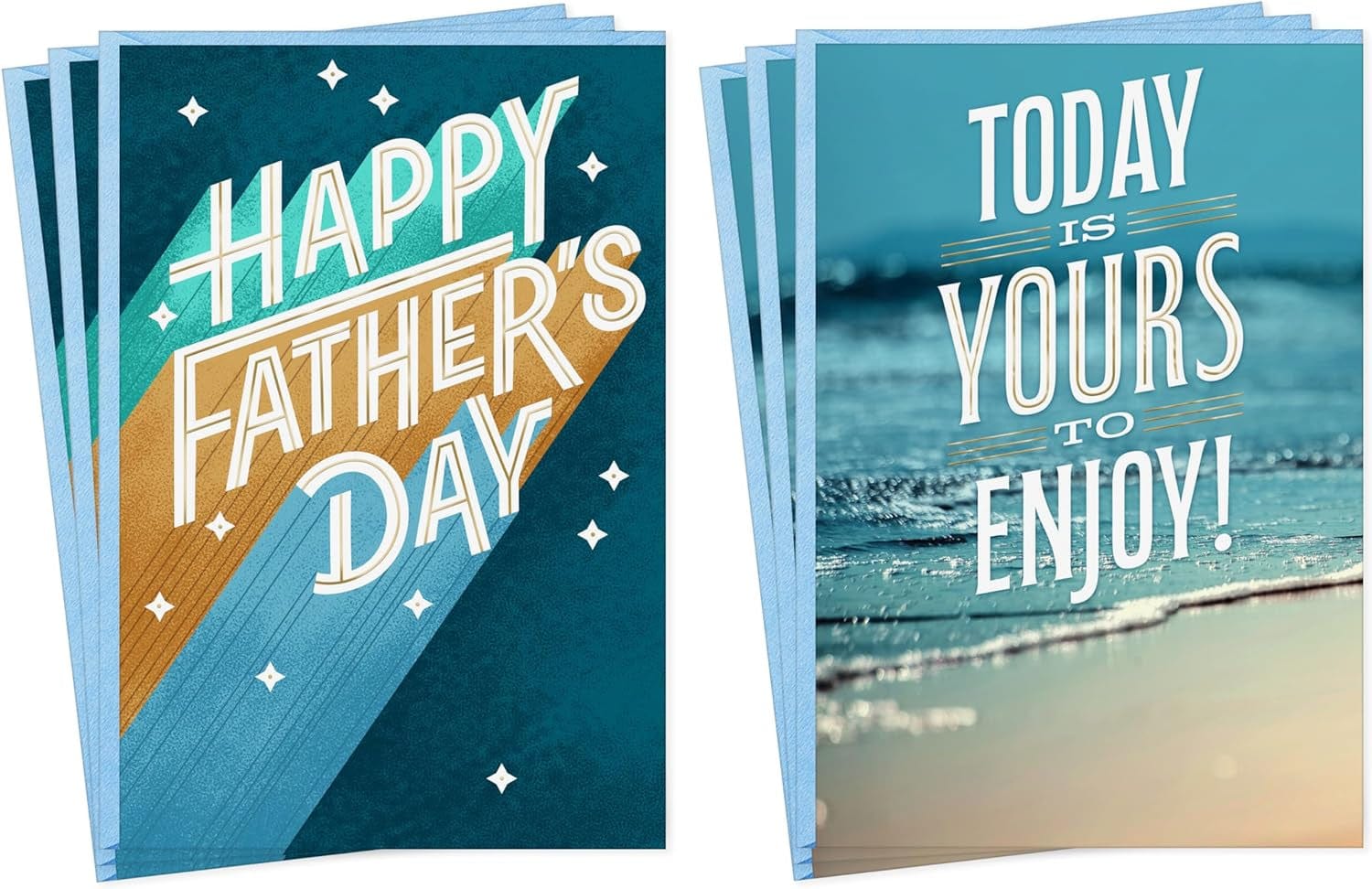 GeckoCustom Father'S Day Card Pack (6 Cards, 2 Designs) for Dads, Grandfathers, Uncles, Brothers Father'S Day Is Yours