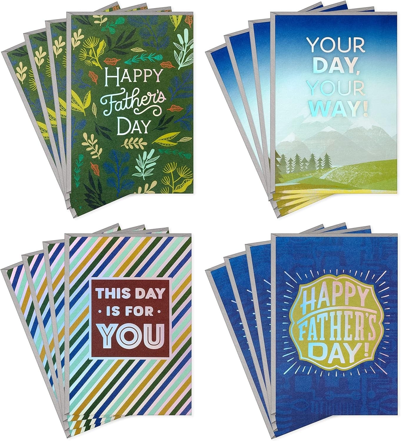 GeckoCustom Father'S Day Cards Assortment, Tools and Outdoors (16 Cards with Envelopes)