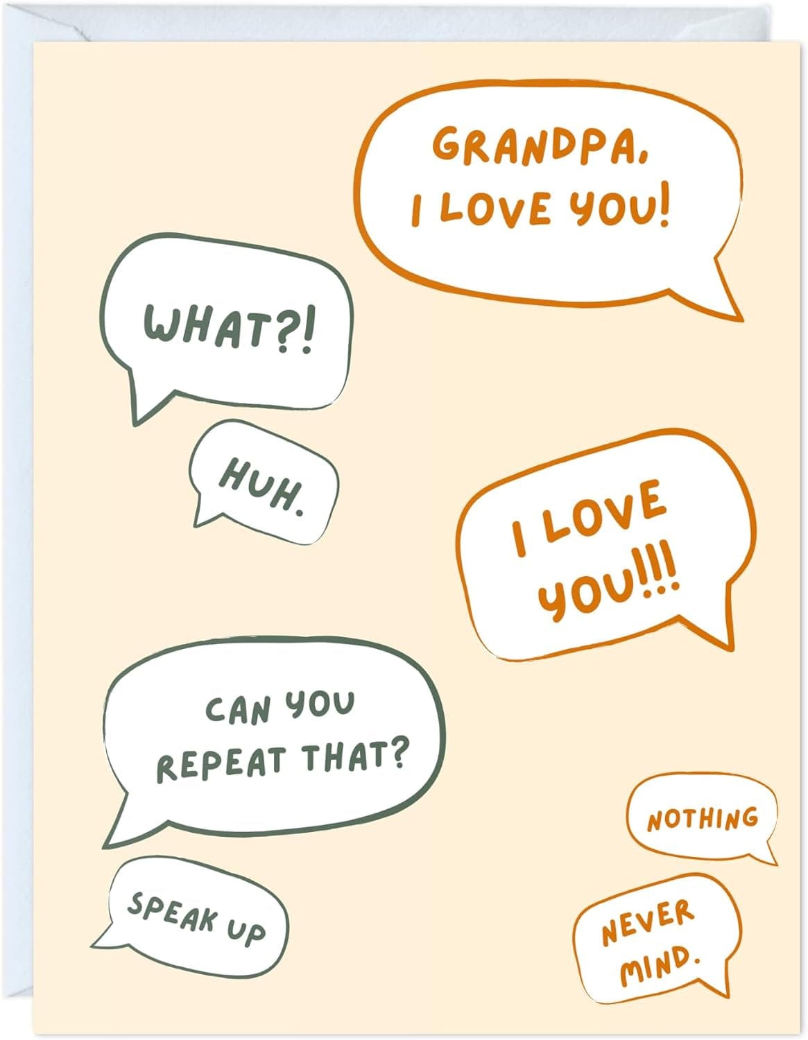 GeckoCustom Fathers Day Card for Dad Birthday, Anniversary Husband Him Grandpa Grandfather Stepdad Stepfather, Birthday Thank You Kawaii Greeting Card (Thanks for Feeding Me ...) Grandpa, I Love You! What? Huh? ...