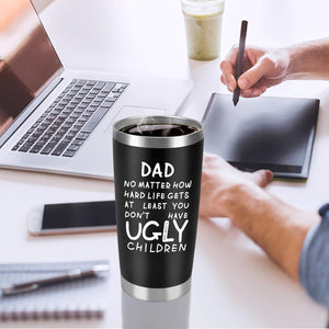 GeckoCustom Fathers Day Dad Gifts from Daughter Son Wife, 20Oz Tumbler Coffee Travel Cup with Straws Lids - Birthday Christmas Anniversary Presents Idea for New Dad Bonus Dad Stepdad Papa Father in Law Husband