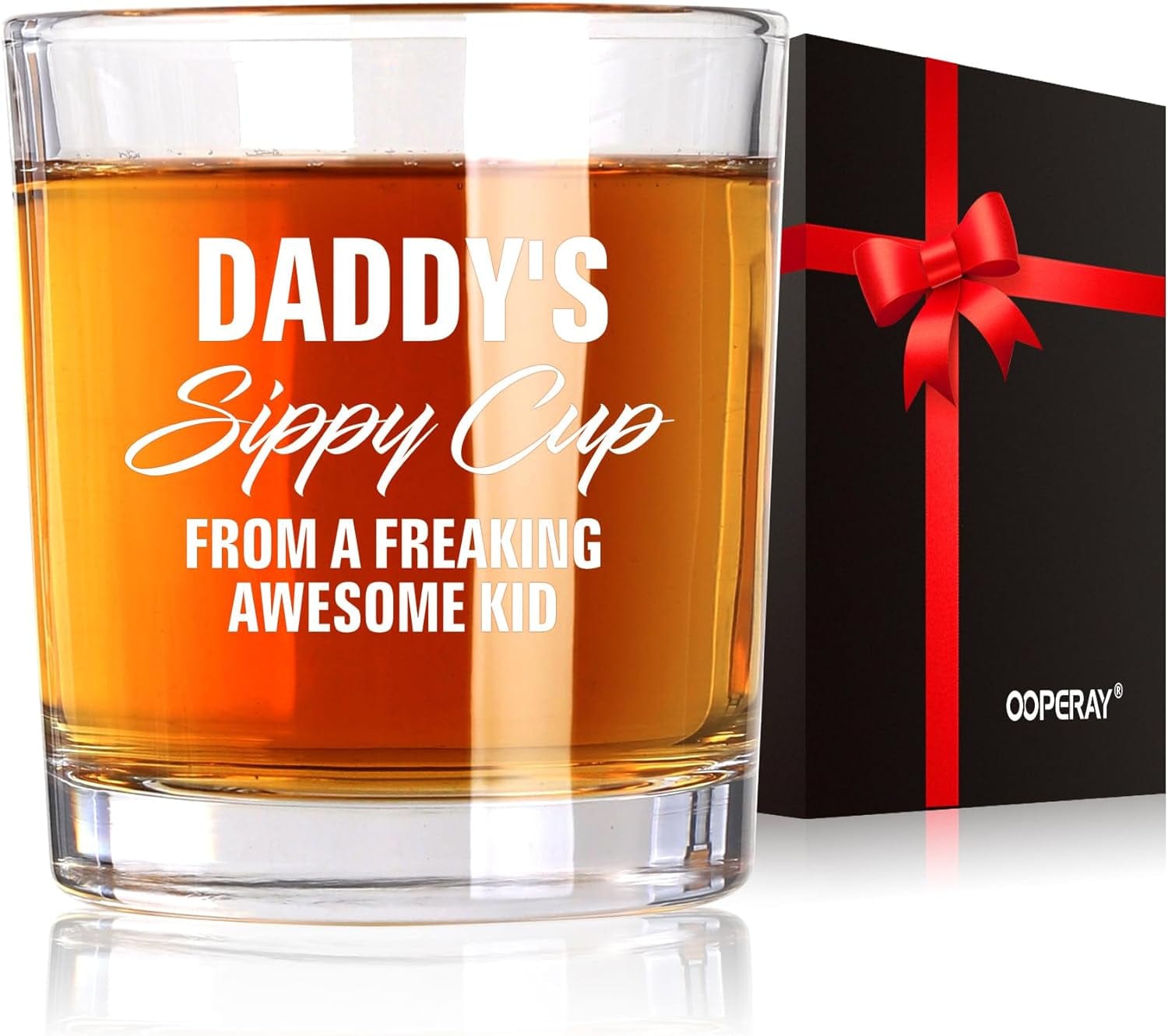 GeckoCustom Fathers Day Dad Gifts, Gifts for Dad on Fathers Day from Daughter Son, Fathers Day Christmas Birthday Gifts for Him Men Husband, Dad Gifts for Fathers Day from Kids, Daddys Sippy Cup Whiskey Glass Engraving Daddy'S Sippy Cup