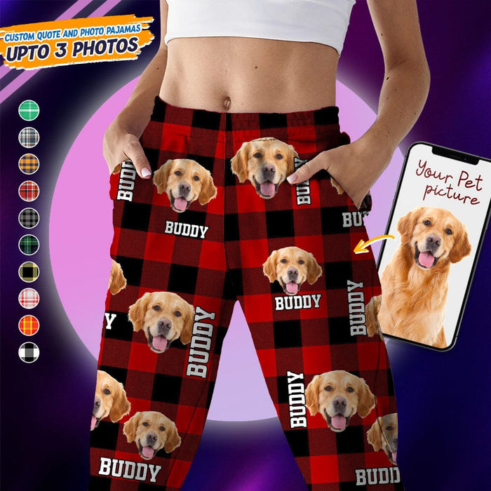 GeckoCustom Flannel Pajamas Custom Photo And Name For Dog Cat Lovers N369 888737