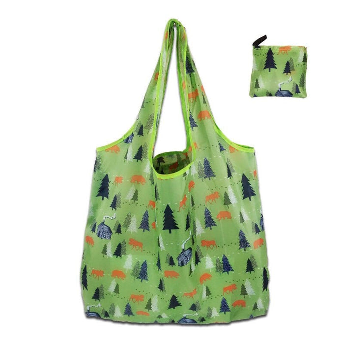 GeckoCustom Foldable Shopping Bag Reusable Travel Grocery Bag Eco-Friendly Cartoon Cat Dog Cactus Lemon Printing Tote Bag 17