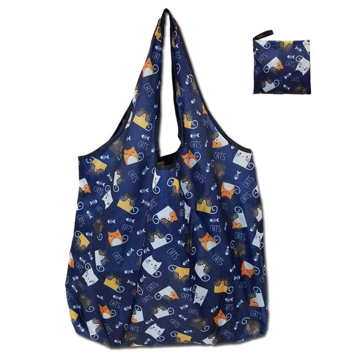 GeckoCustom Foldable Shopping Bag Reusable Travel Grocery Bag Eco-Friendly Cartoon Cat Dog Cactus Lemon Printing Tote Bag 3