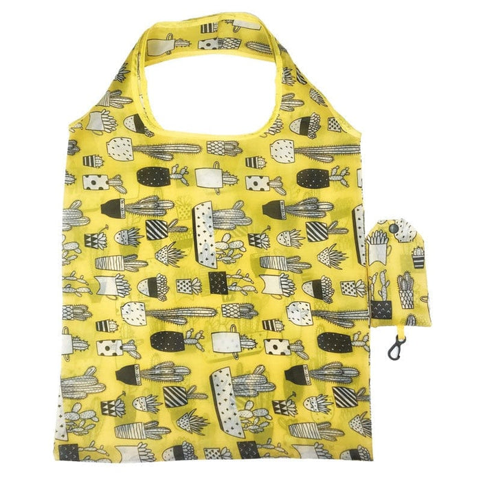 GeckoCustom Foldable Shopping Bag Reusable Travel Grocery Bag Eco-Friendly Cartoon Cat Dog Cactus Lemon Printing Tote Bag Style 2 (38X60cm) 9