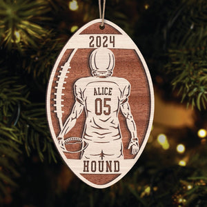 GeckoCustom Football Male and Female Layer Wood Ornament Personalized Gift HO82 893164 4"x4"