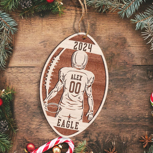 GeckoCustom Football Male and Female Layer Wood Ornament Personalized Gift HO82 893164 4"x4"