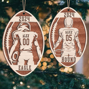 GeckoCustom Football Male and Female Layer Wood Ornament Personalized Gift HO82 893164 4"x4"