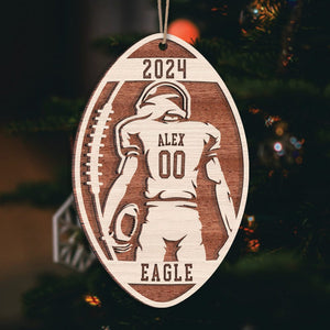 GeckoCustom Football Male and Female Layer Wood Ornament Personalized Gift HO82 893164 4"x4"