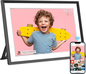 GeckoCustom FRAMEO 10.1 Inch Smart Wifi Digital Photo Frame 1280X800 IPS LCD Touch Screen, Auto-Rotate Portrait and Landscape, Built in 32GB Memory, Share Moments Instantly via Frameo App from Anywhere 10.1 Inch Frameo 7.0