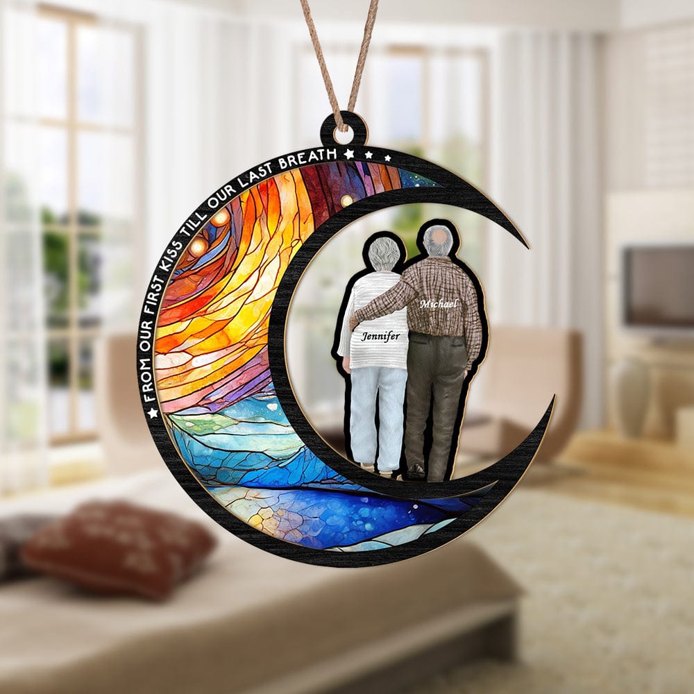 GeckoCustom From Our First Kiss Till Our Last Breath Couple Suncatcher Ornament Personalized Gift HO82 891208