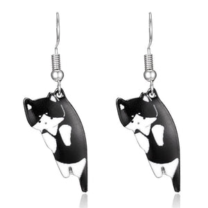 GeckoCustom Funny Black Cat Earring Jewelry 18