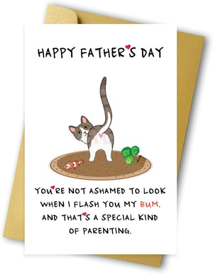 GeckoCustom Funny Bonus Dad Card for Fathers Day,Rude Greeting Card for Dad,Step Father Gifts from Stepdaughter Stepson,Stepdad Birthday Card,Even Though I’M Not from Your Sack Card 152