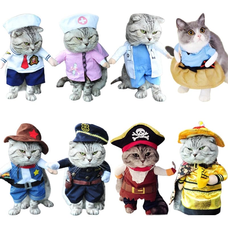 GeckoCustom Funny Cat Clothes Pirate Suit Clothes For Cat Dog Costume Clothing Corsair Halloween Clothes Dressing Up Cat Party Costume Suit