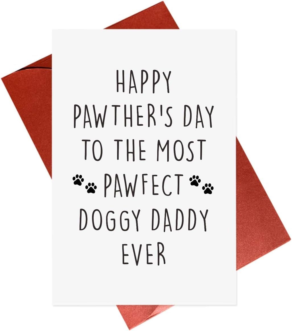 GeckoCustom Funny Dog Dad Card,Father'S Day Card,Fathers Day Cards Dog Dad Card