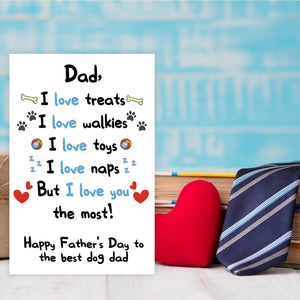 GeckoCustom Funny Dog Dad Fathers Day Card from Son Daughter, Cute Dog Dad Gifts for Men, Happy Father’S Day Card for Him