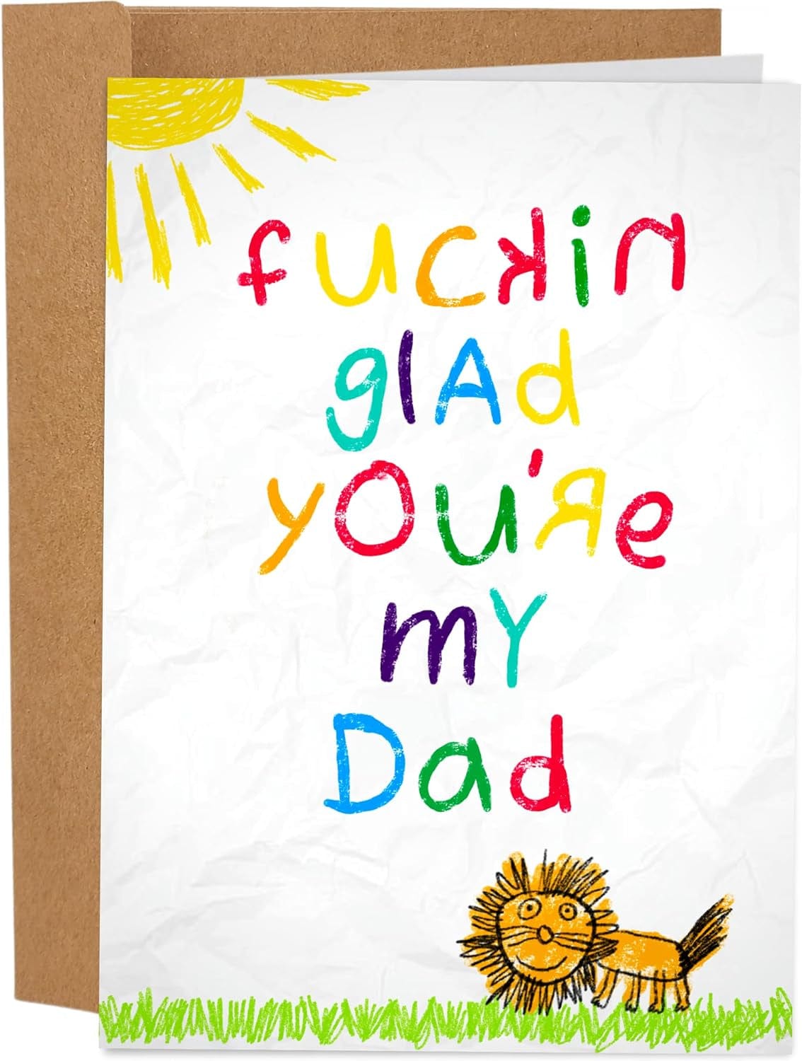 GeckoCustom Funny Father'S Day Card | Glad You Are My Dad Happy Father'S Day Greeting Card | Fathers Day Card from Kids Son Daughter | Birthday Card for Dad