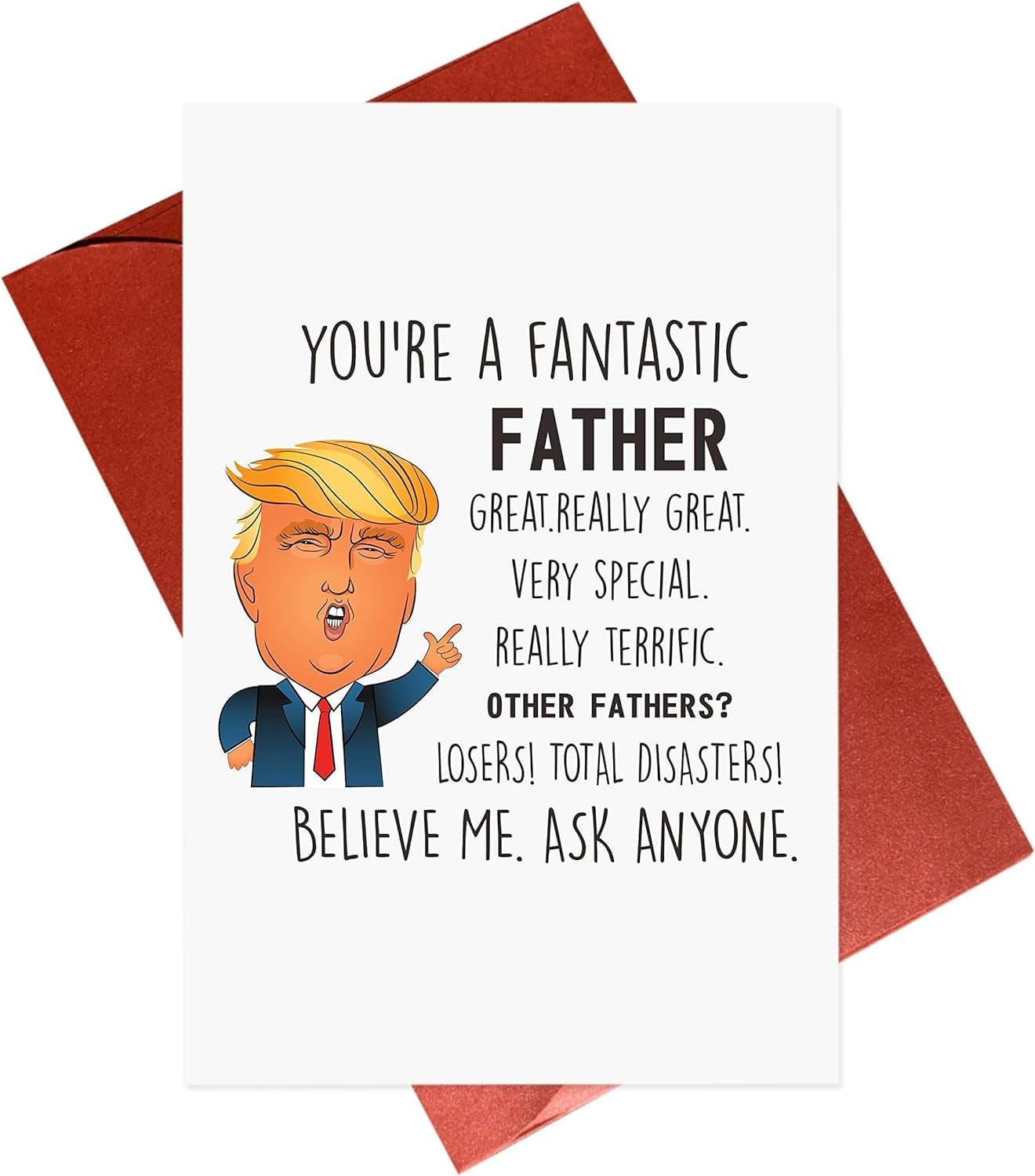 GeckoCustom Funny Father'S Day Card,Trump Father,Dad Birthday,Humorous Greeting Cards Funny Father'S Day Card