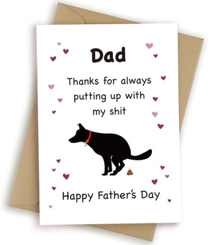GeckoCustom Funny Fathers Day Card from Wife, Humorous Dad Birthday Gifts, Romantic Greeting Card for Husband New Father, You Are My Favorite Dilf with Kraft Envelope Putting Up With Me