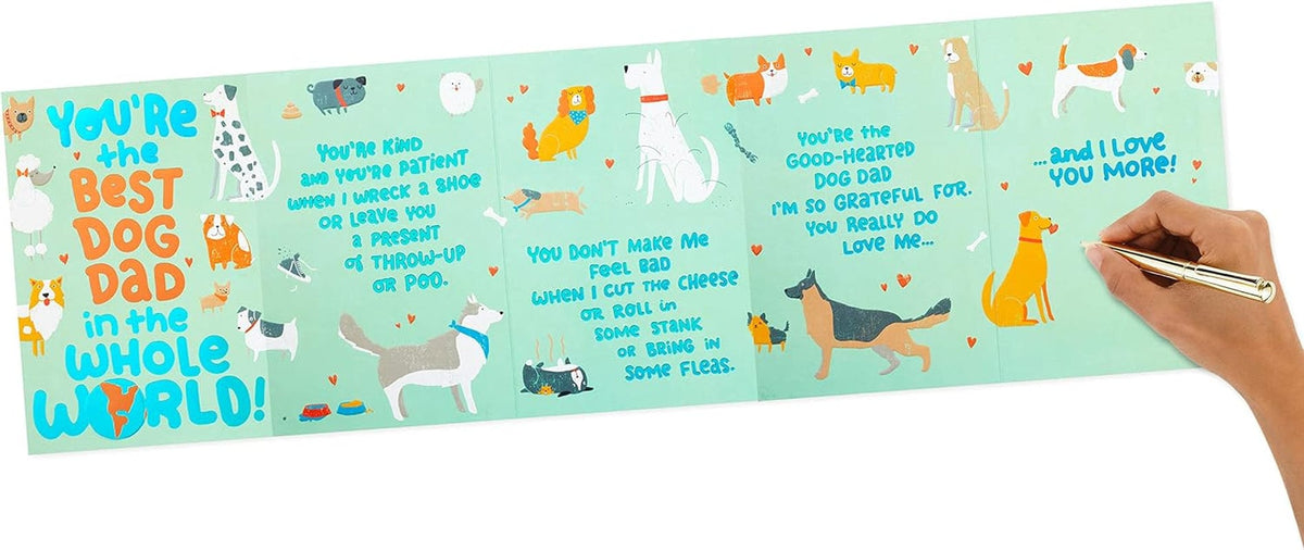 GeckoCustom Funny Fathers Day Card or Birthday Card from Dog (Best Dog Dad)