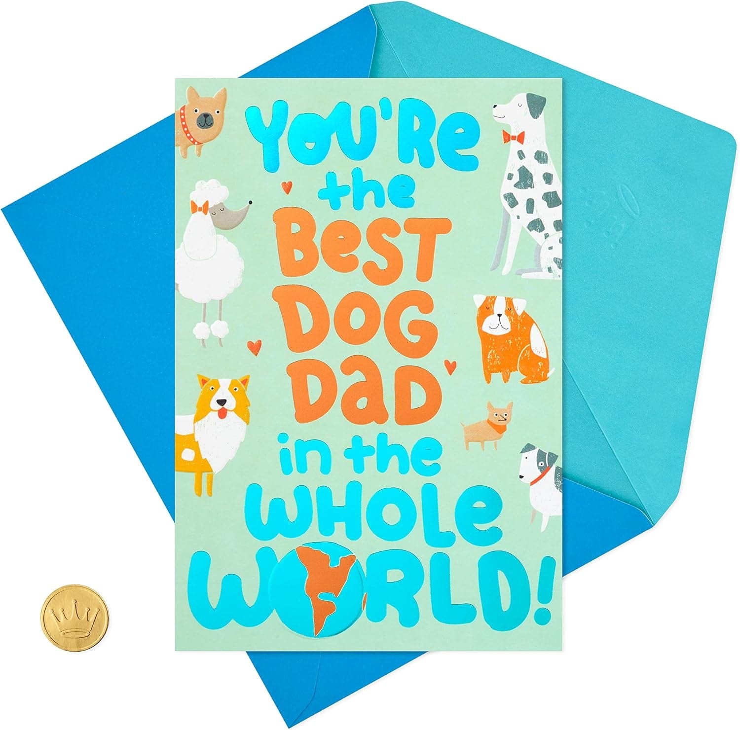 GeckoCustom Funny Fathers Day Card or Birthday Card from Dog (Best Dog Dad)