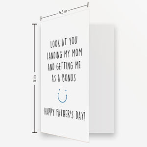 GeckoCustom Funny Stepdad Fathers Day Card from Step Son Daughter, Gifts for Bonus Dad, Happy Fathers Day for Step Dad