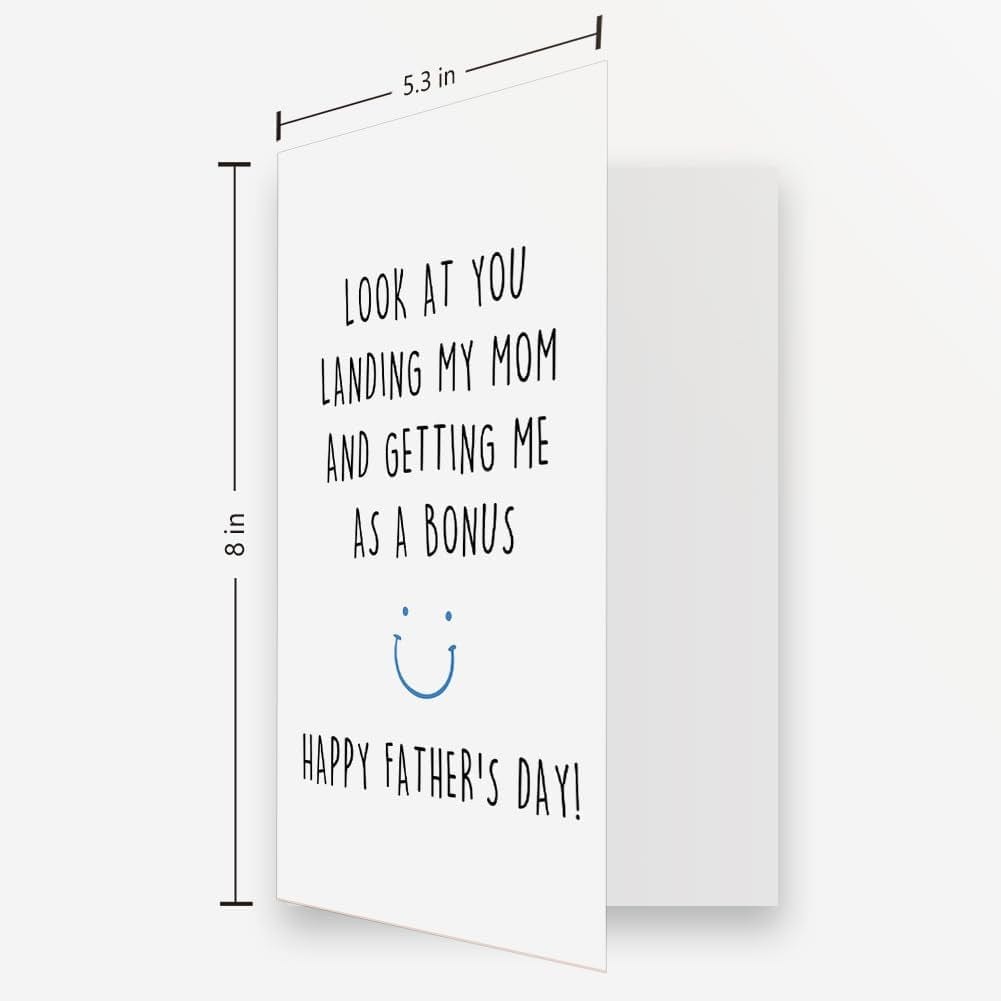 Funny Stepdad Fathers Day Card from Step Son Daughter, Gifts for Bonus -  GeckoCustom