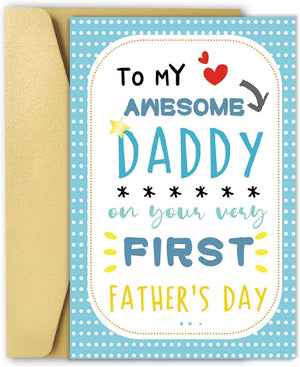 GeckoCustom Funny Stepdad Fathers Day Card from Step Son Daughter, Gifts for Bonus Dad, Happy Fathers Day for Step Dad First Fathers Day