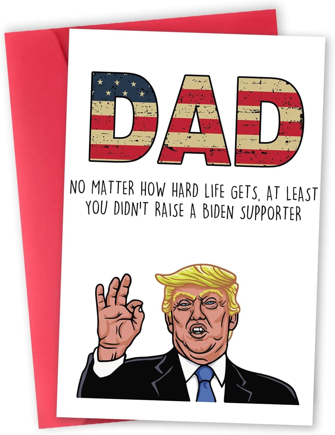 GeckoCustom Funny Trump Fathers Day Card for Dad, Humor Trump Father'S Day Card Gift from Wife Son Daughter, Trump Birthday Greeting Card for Dad, Unique Dad Card Trump Dad Card