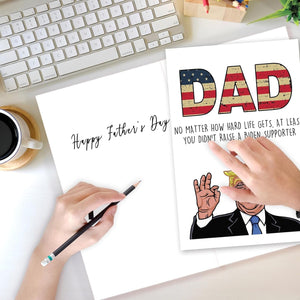 GeckoCustom Funny Trump Fathers Day Card for Dad, Humor Trump Father'S Day Card Gift from Wife Son Daughter, Trump Birthday Greeting Card for Dad, Unique Dad Card