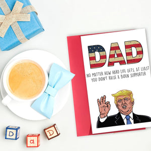 GeckoCustom Funny Trump Fathers Day Card for Dad, Humor Trump Father'S Day Card Gift from Wife Son Daughter, Trump Birthday Greeting Card for Dad, Unique Dad Card